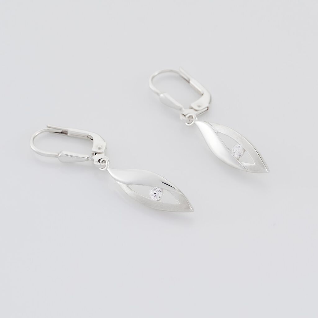 ROWYN Damen Ohrringe Lang Silber 925 Zirkonia Wei&szlig;