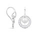 BE ROUND Damen Ohrringe Lang Silber 925 Zirkonia Weiß Doppelkreis B 14 mm