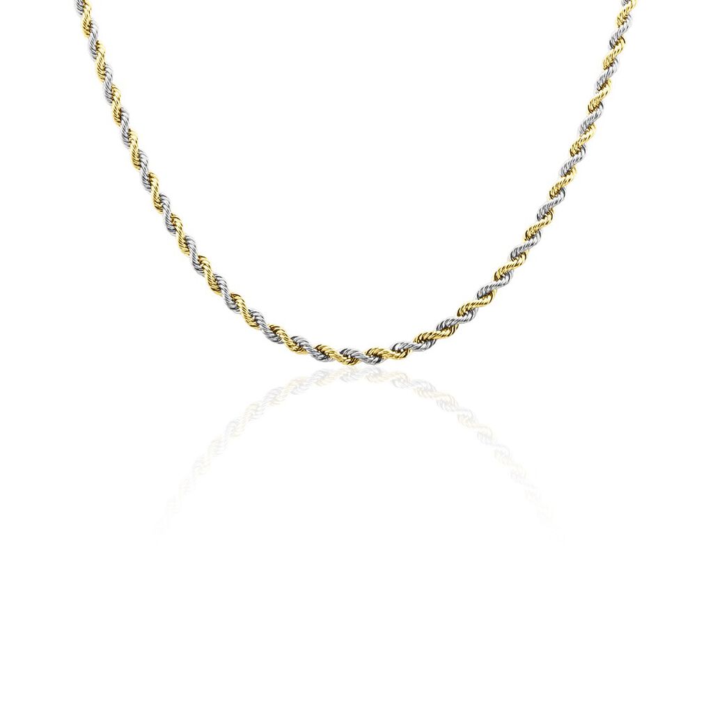 Damen Halskette Gold 375 Bicolor Haferkornkette  - Halsketten Damen | OROVIVO