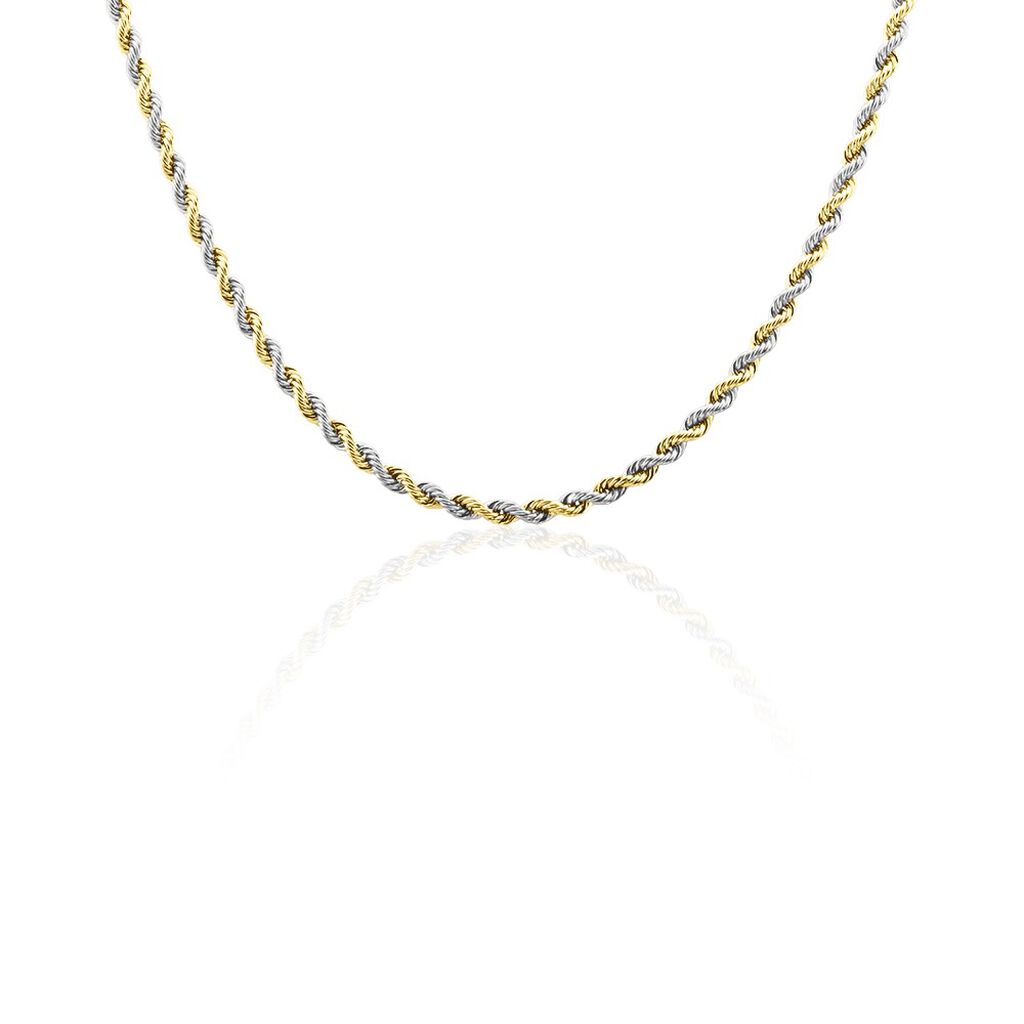 Damen Halskette Gold 375 Bicolor Haferkornkette  - Halsketten Damen | OROVIVO