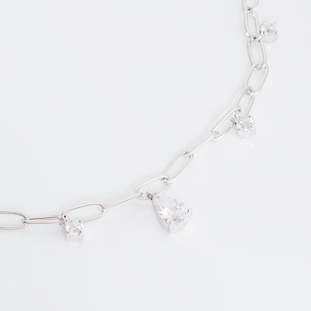 TINSLEY Damen Armband Silber 925 Zirkonia Wei&szlig; 0,64 ct Tropfen B 2,8 mm