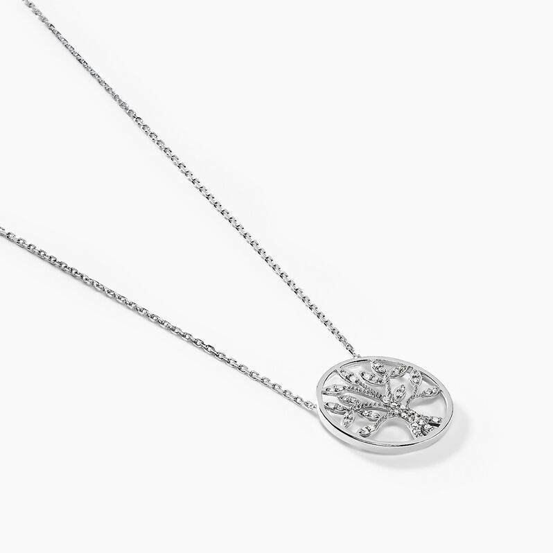 Collier Or Weiss Norina Arbre De Vie Dia - Spannringe Damen | OROVIVO