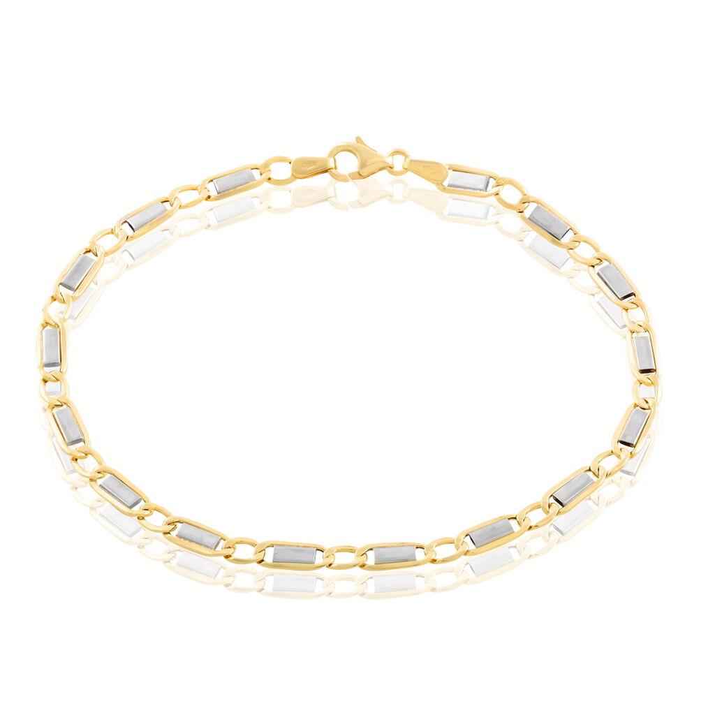 Herrenarmband Ankerkette Gold 375 Bicolor  - Armketten Herren | OROVIVO