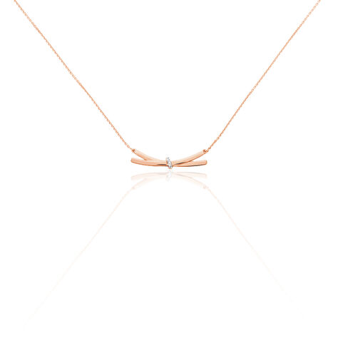 Damen Collier Rosegold 375 Diamant 0,01ct Knoten Ilvia  - Halsketten Damen | OROVIVO