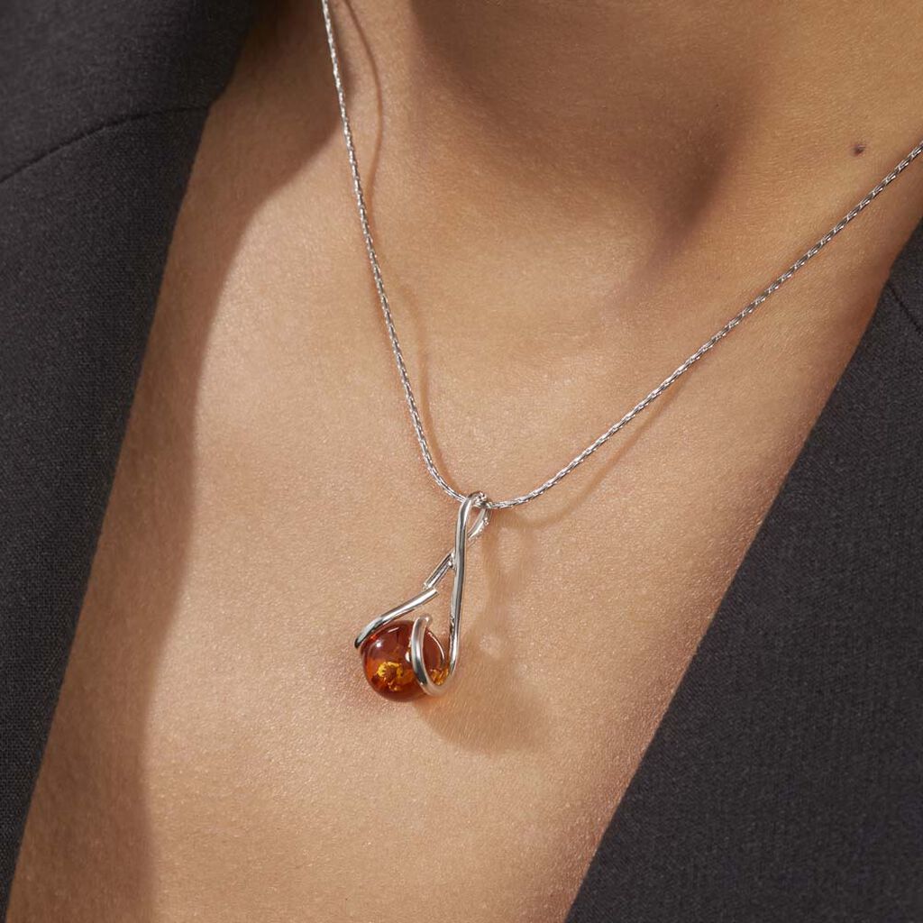 Collier Argent Et Ambre - Spannringe Damen | OROVIVO