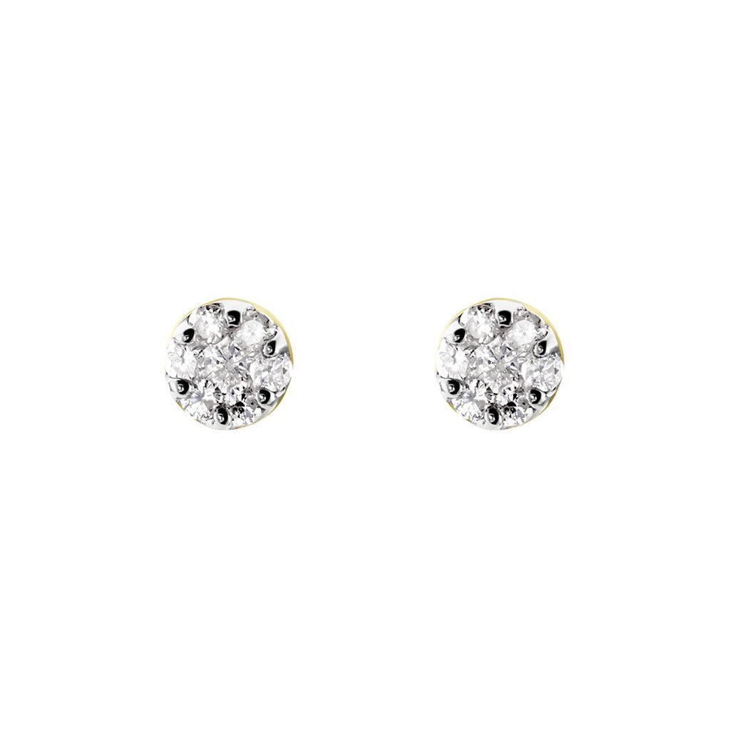 Damen Ohrstecker Gold 375 Diamant 0,26ct Kreis Bloom  - Ohrstecker Damen | OROVIVO