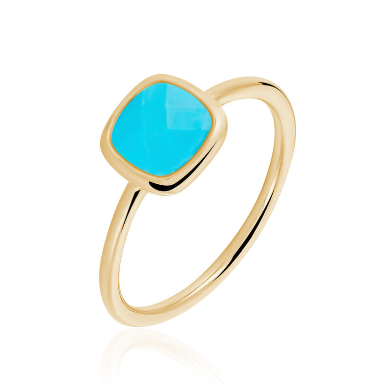Bague Elysa Plaque Or Couleur Turquoise - Spannringe Damen | OROVIVO