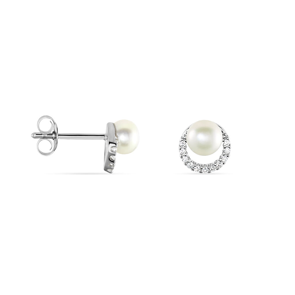 Damen Perlenohrringe Silber 925 Zuchtperlen 8mm - Ohrstecker Damen | OROVIVO