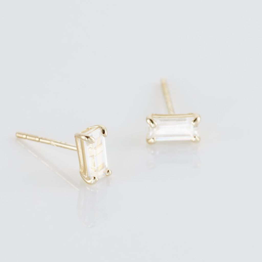 Damen Ohrstecker Gold 375 (9 Karat) Zirkonia Wei&szlig; 0,680 ct