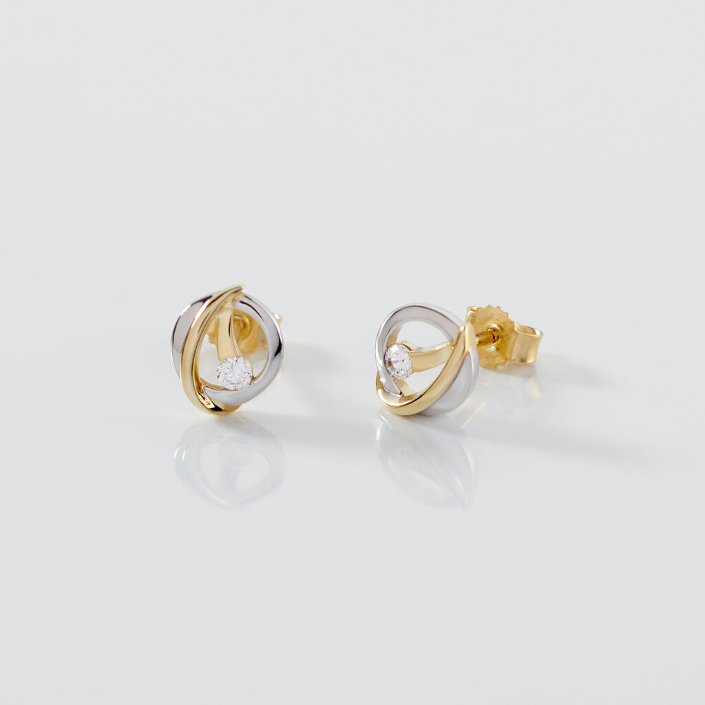 PAM Damen Ohrstecker Gold 333 (8 Karat) Andere Steine Wei&szlig;