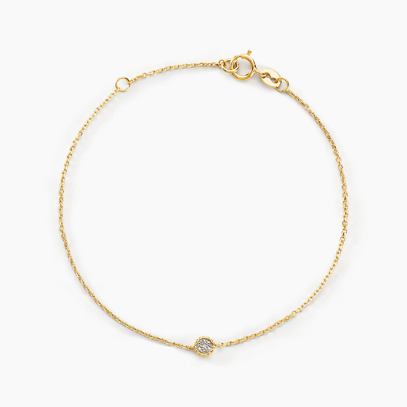 Bracelet Mon 1er Diamant 1 Or Doré Diamant - Spannringe Damen | OROVIVO