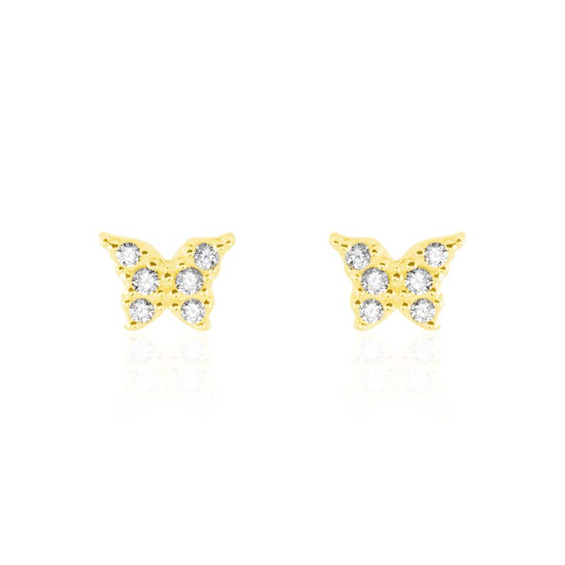 Boucles D'oreilles Puces Or Jaune Fragaria Oxydes - Spannringe Damen | OROVIVO
