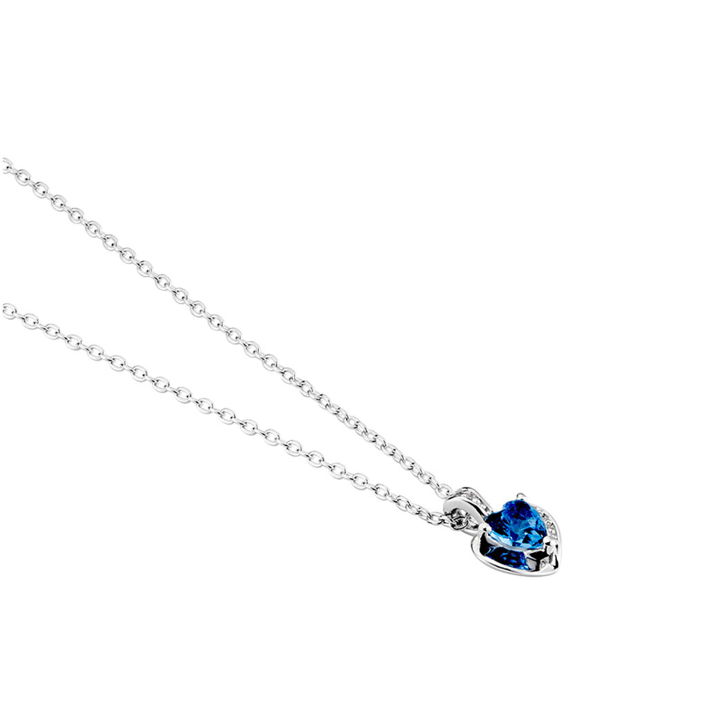 Damen Collier Silber 925 Spinell Himmelblau 0,15ct Herz Arida Herz 1 1,20mm - Halsketten Damen | OROVIVO