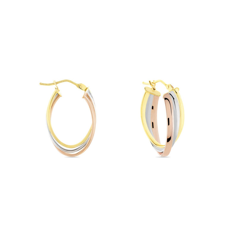 Damen Creolen Gold Tricolor 585 (14 Karat) B 0,72 mm - Creolen Damen | OROVIVO