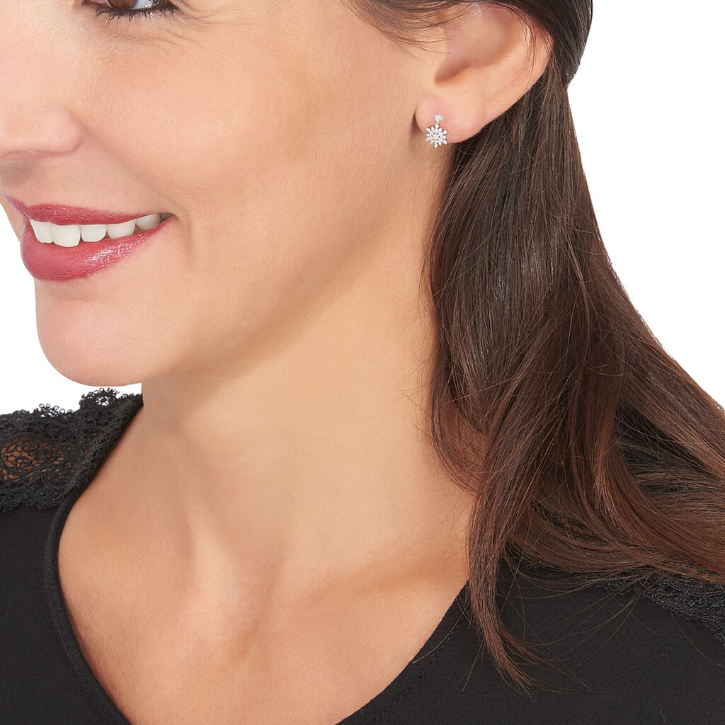 Boucles D'oreilles Or Weiss Anelya - Spannringe Damen | OROVIVO