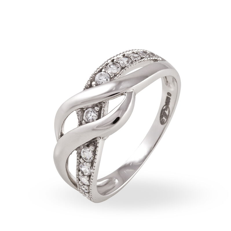 Bague Sende Argent Blanc Oxyde De Zirconium - Spannringe Damen | OROVIVO
