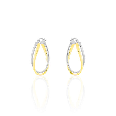 Damen Creolen Gold 375 Bicolor Welle - Creolen Damen | OROVIVO