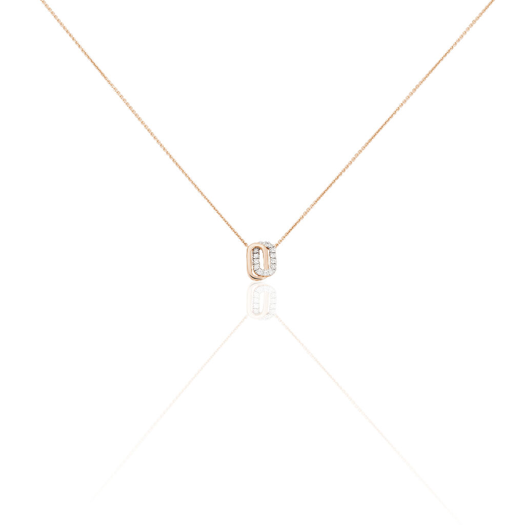 Damen Collier Gold Bicolor 750 Diamant 0,08ct Oval Elsa - Halsketten Damen | OROVIVO