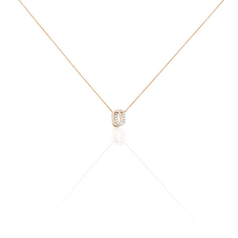 Damen Collier Gold Bicolor 750 Diamant 0,08ct Oval Elsa - Halsketten Damen | OROVIVO