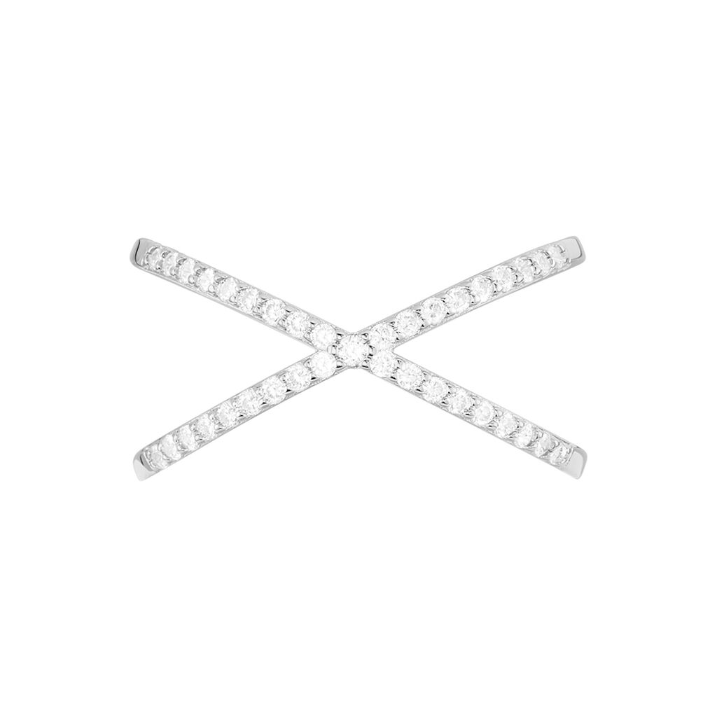 TINY TREASURES Damen Ring Silber 925 Zirkonia Wei&szlig; 0,66 ct