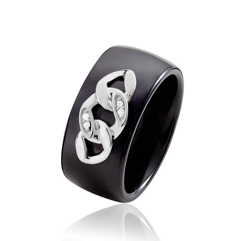 Bague Rowan Argent Blanc Céramique Et Oxyde De Zirconium - Spannringe Damen | OROVIVO