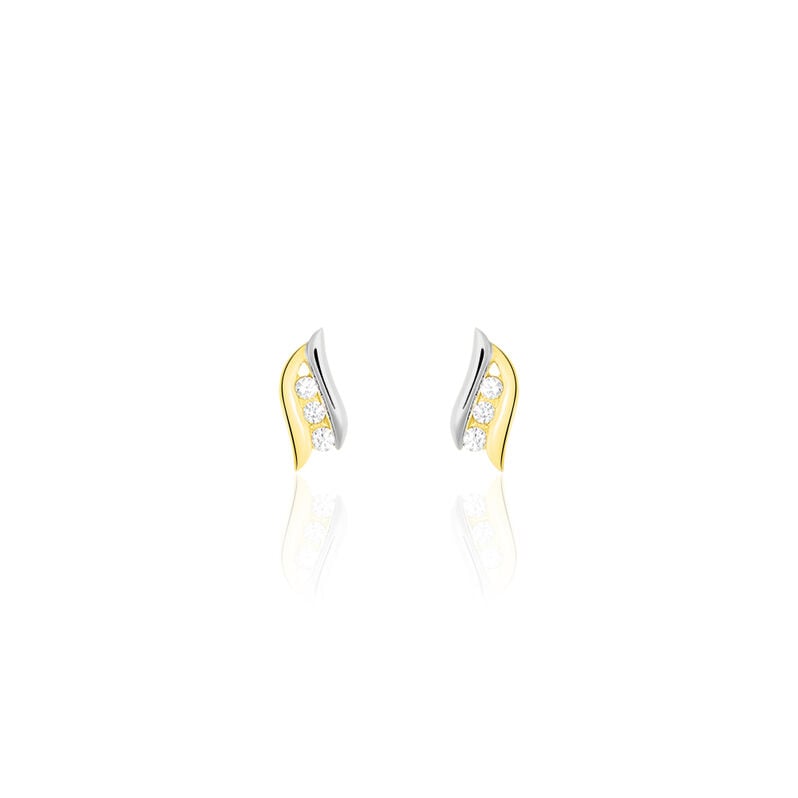Boucles D'oreilles Puces Or Bicolore - Spannringe Damen | OROVIVO