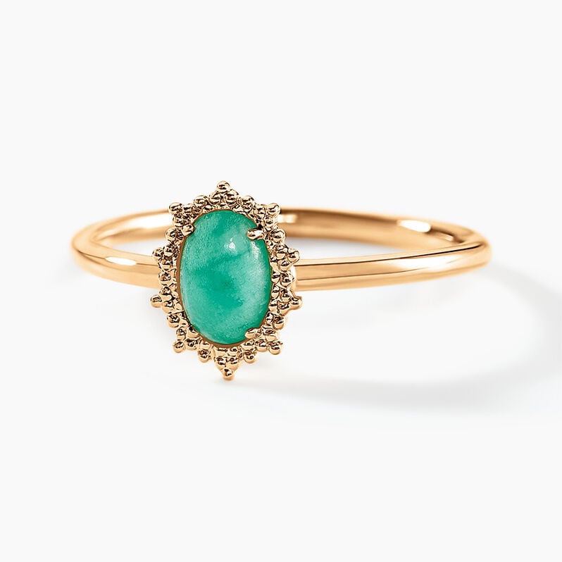 Bague Romance Plaqué Or Jaune Amazonite - Spannringe Damen | OROVIVO