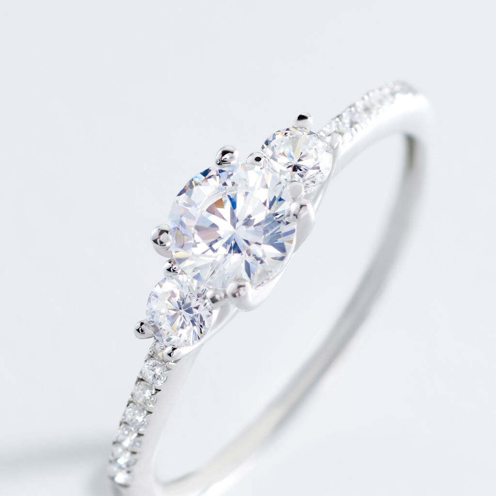 MALLORY Damen Ring Silber 925 Zirkonia Wei&szlig; 0,18 ct