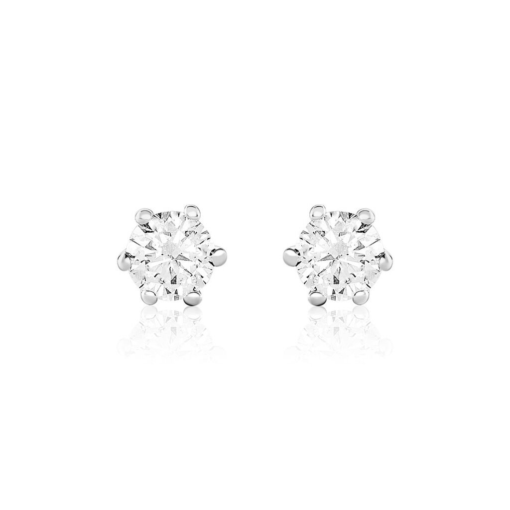 Sonate Damen Ohrstecker Wei&szlig;gold 585 (14 Karat) Synthetischer Diamant Wei&szlig; 1,02 ct