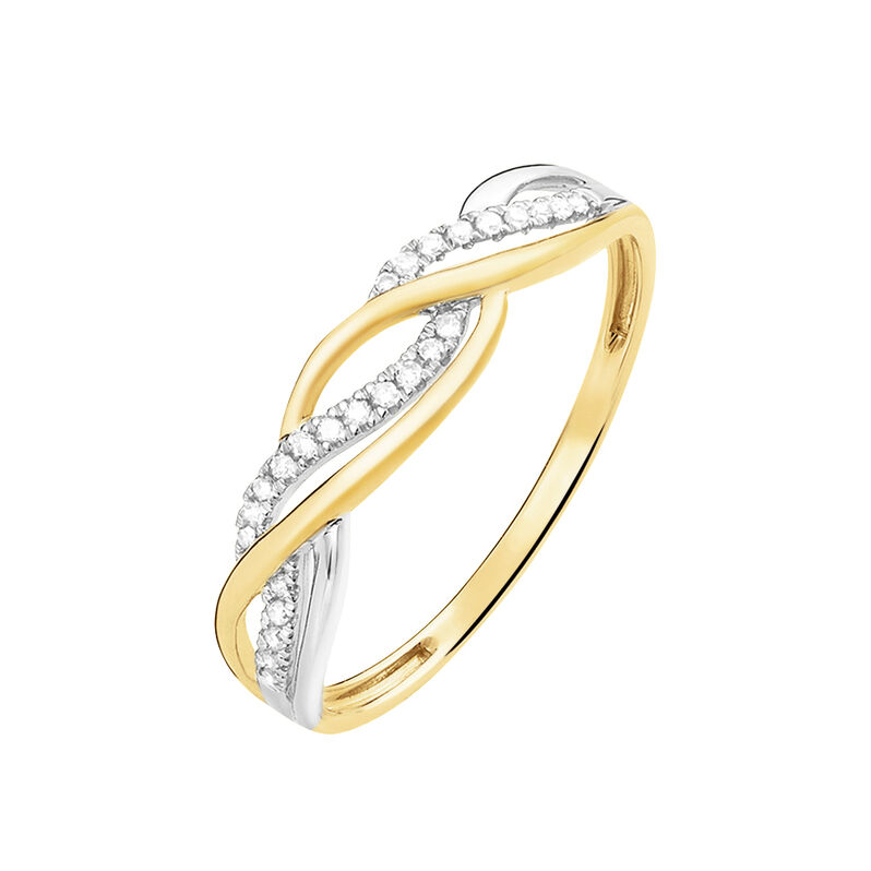 Bague Romane Or Jaune Diamant - Spannringe Damen | OROVIVO