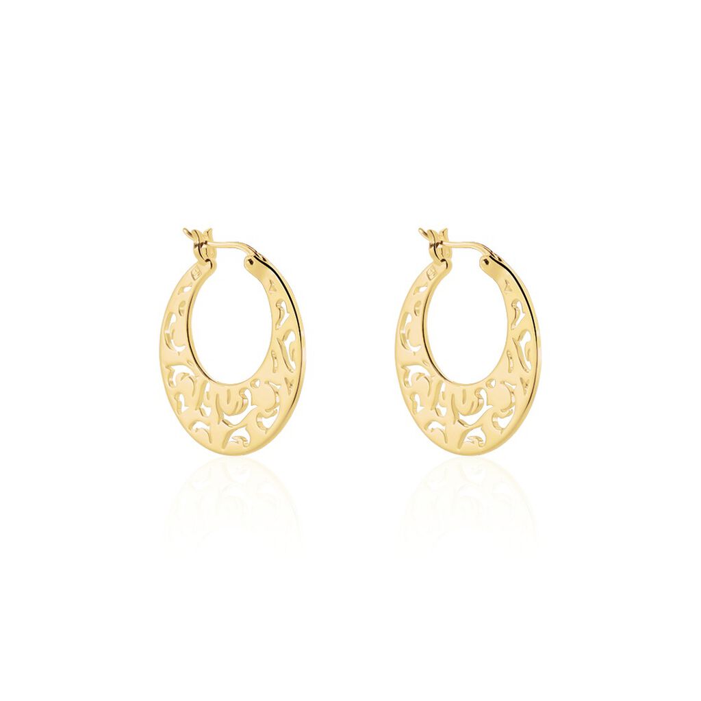 Damen Creolen Messing Gold Vergoldet Ornamente Vili - Creolen Damen | OROVIVO