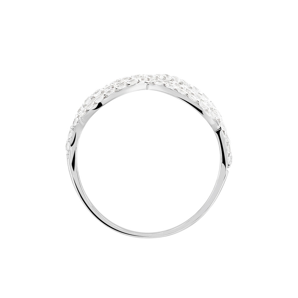Bague Infini Double Or Blanc Oxyde De Zirconium - Spannringe Damen | OROVIVO