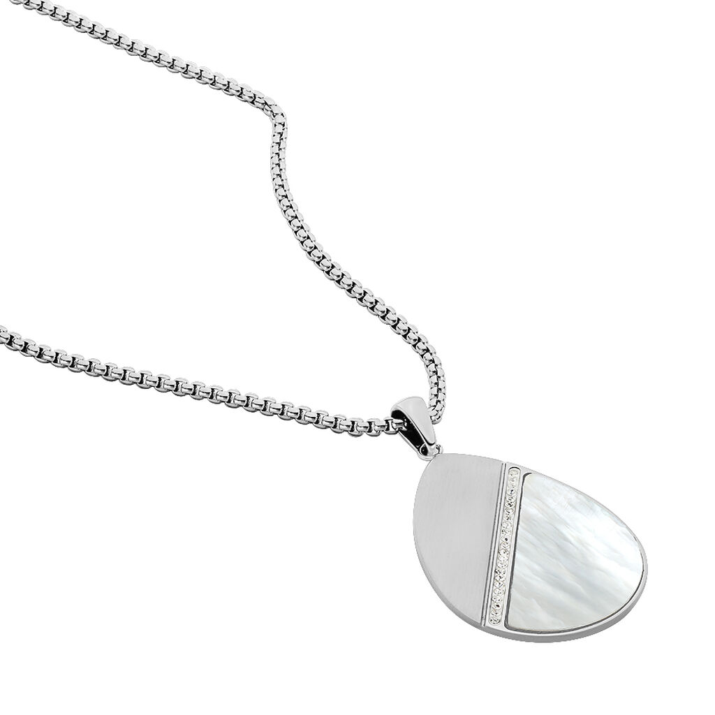 Damen Halskette Edelstahl Perlmutt Glassteine - Halsketten Damen | OROVIVO