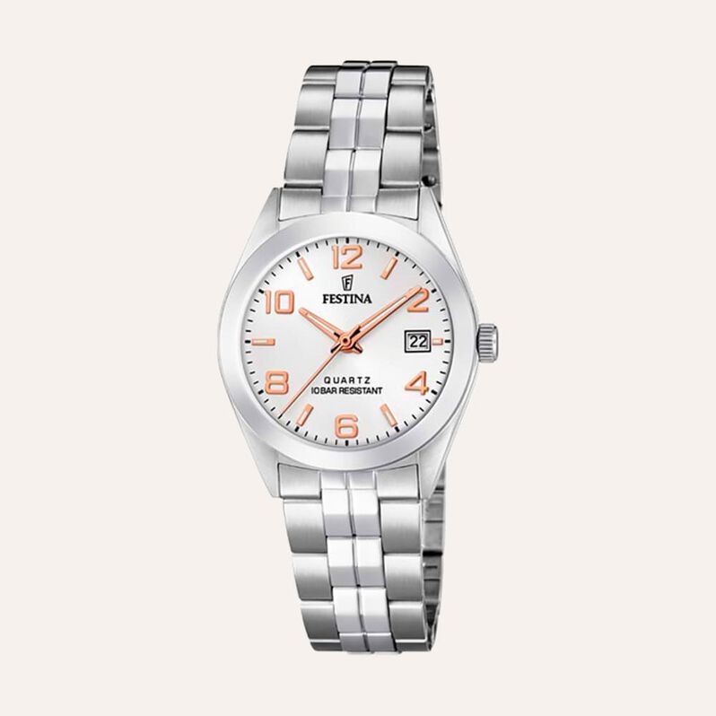 Orologio Al Quarzo Festina Acero Classico F20438/4 - Spannringe Damen | OROVIVO