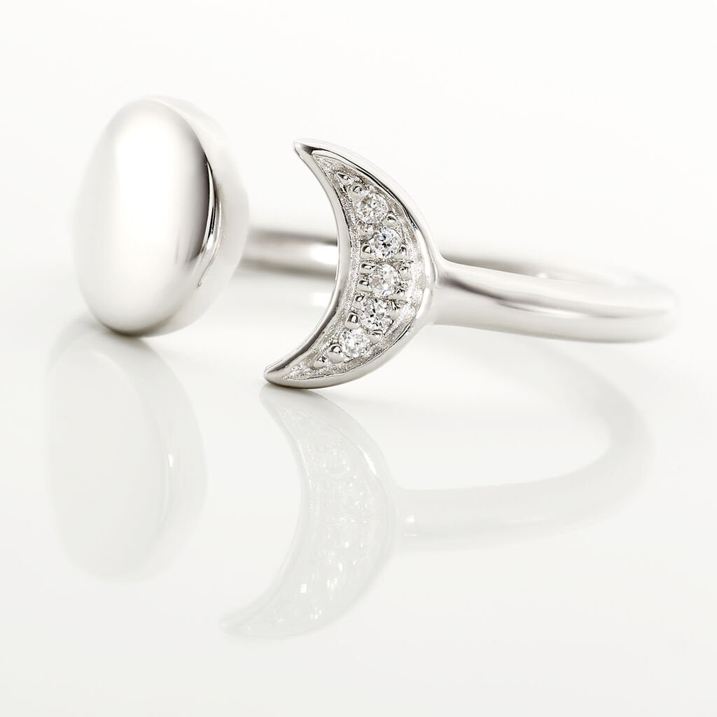 Bague Lyana Argent Blanc Oxyde De Zirconium - Spannringe Damen | OROVIVO