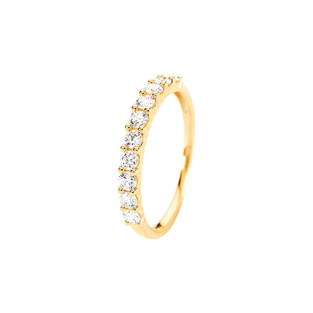 MERCY Damen Ring Gold 585 (14 Karat) Synthetischer Diamant Wei&szlig; 0,09 ct