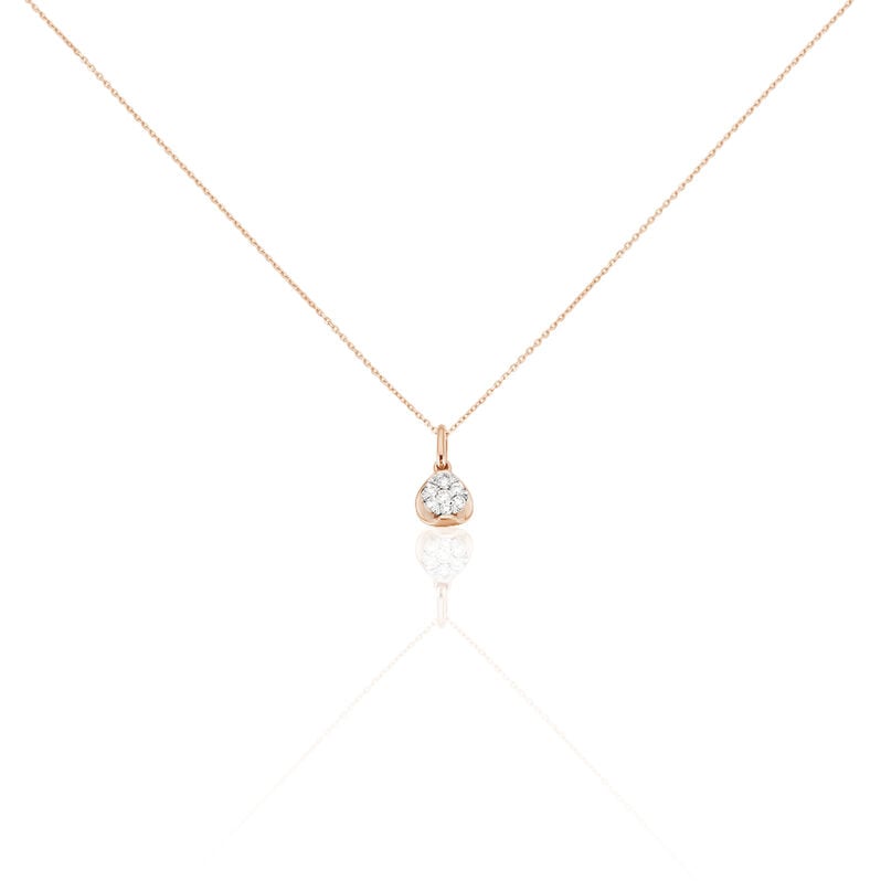 SHINE Damen Collier Rosegold 750 (18 Karat) Diamant Wei&szlig; 0,18 ct Kreis - Halsketten Damen | OROVIVO