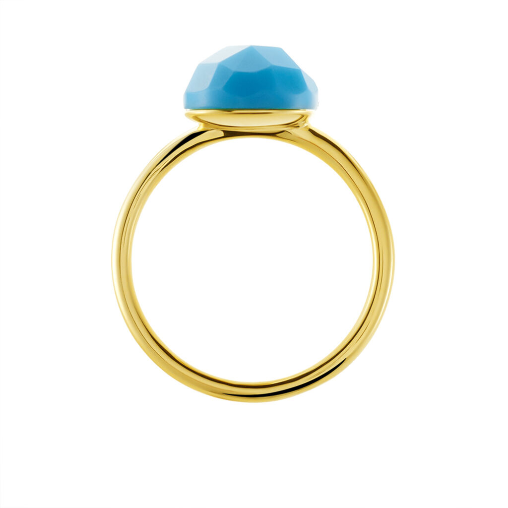 Damen Ring Silber vergoldet 925 Türkis Türkis 2,37ct Lora  - Solitärringe Damen | OROVIVO