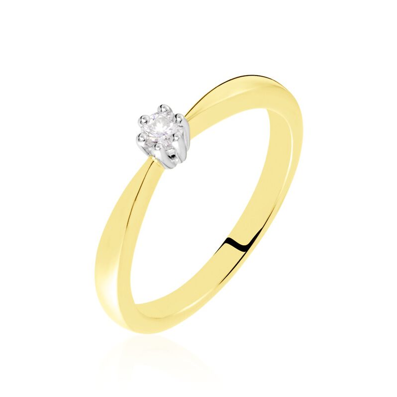 ROME Damen Ring Gold Bicolor 375 (9 Karat) Diamant Wei&szlig; 0,1 ct - Verlobungsringe Damen | OROVIVO