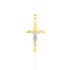 Kreuz Anh&auml;nger Gold 375 Bicolor Kristalle Jesus Christus Zippora