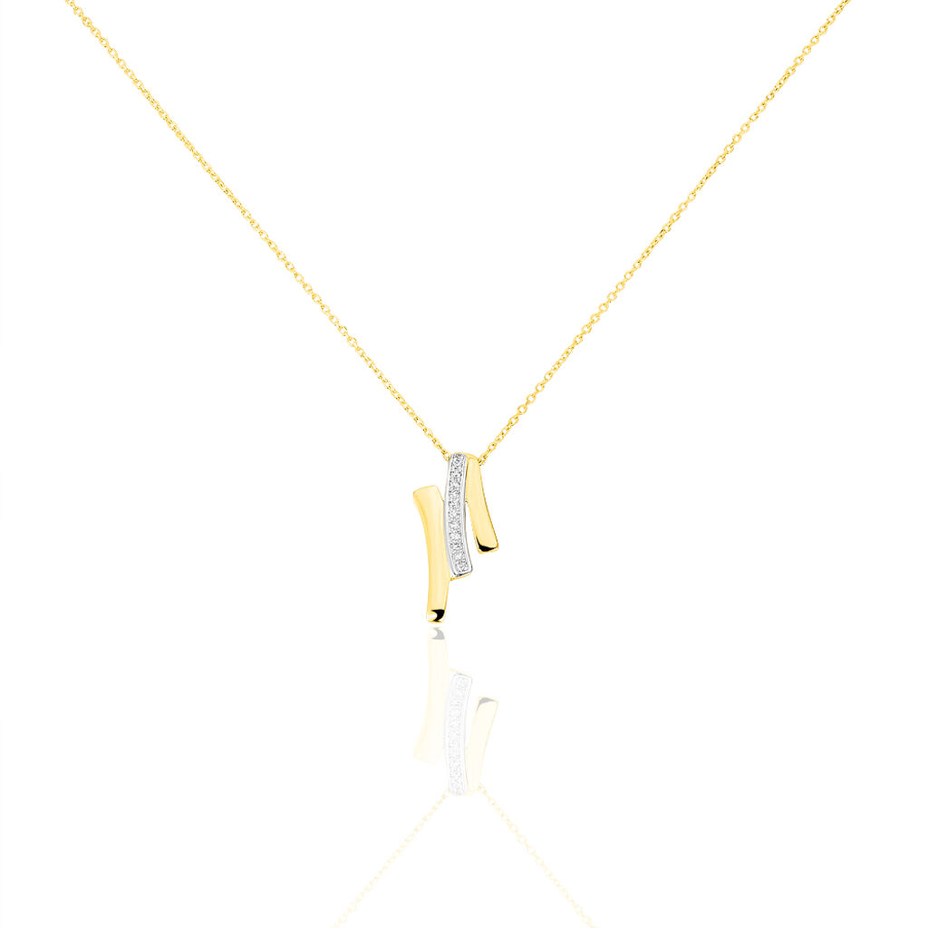 Collier Melia Or Jaune Et Diamants - Spannringe Damen | OROVIVO