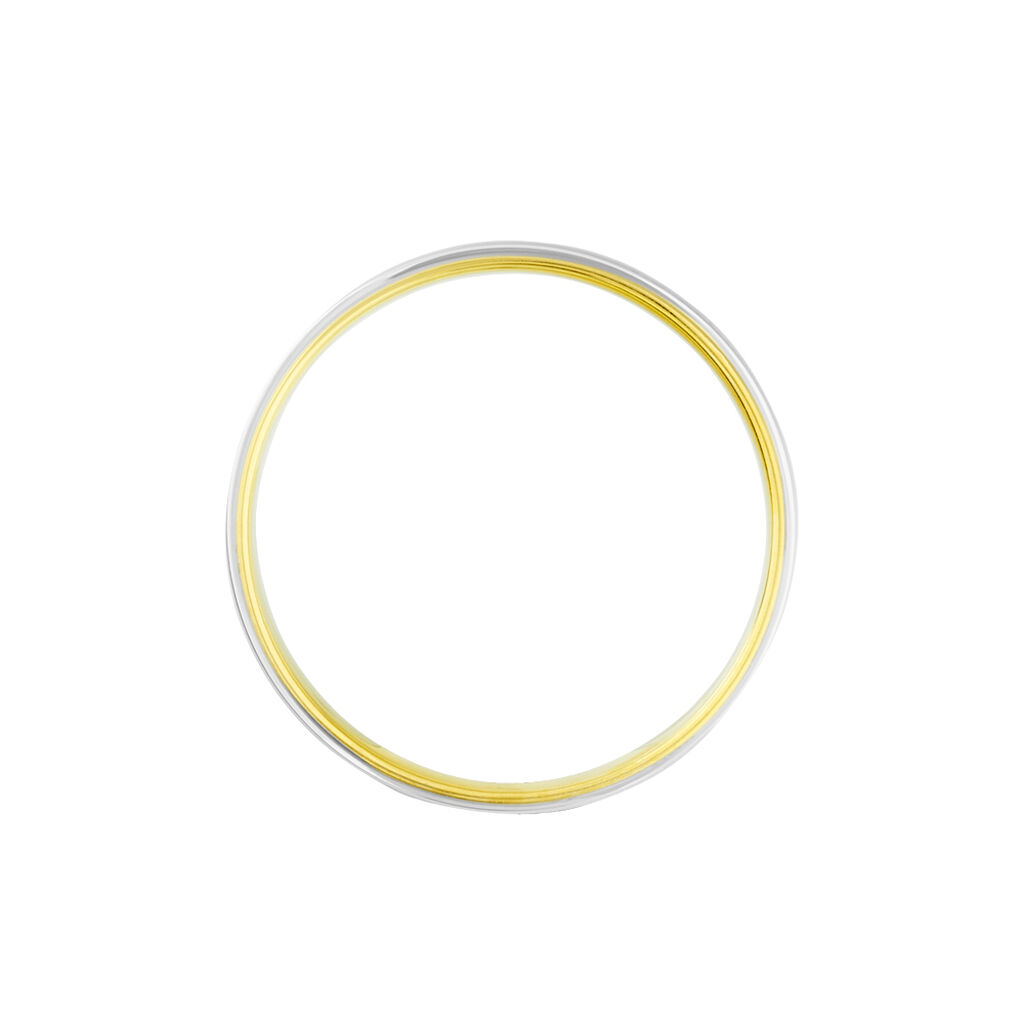 Alliance Miroir Ruban Plat Or Bicolore - Spannringe Unisex | OROVIVO