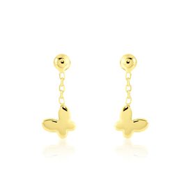 Damen Ohrstecker Lang Gold 375 Schmetterling Zenas - Ohrstecker lang Kinder | OROVIVO