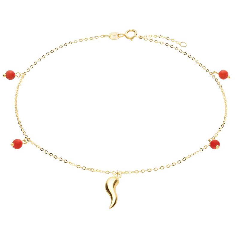 Cavigliera Beverly Oro Giallo Pasta di Corallo - Spannringe Damen | OROVIVO