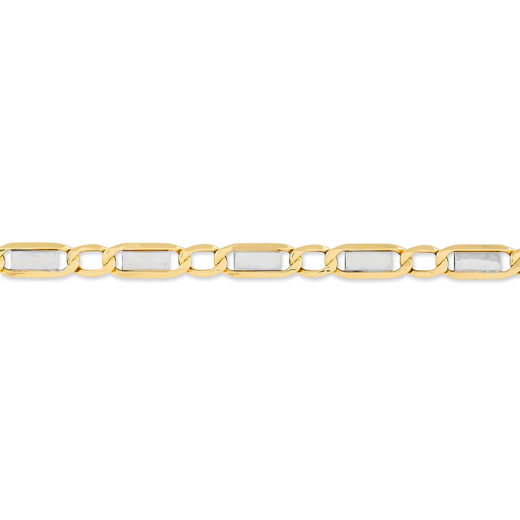 Herrenarmband Ankerkette Gold 375 Bicolor  - Armketten Herren | OROVIVO
