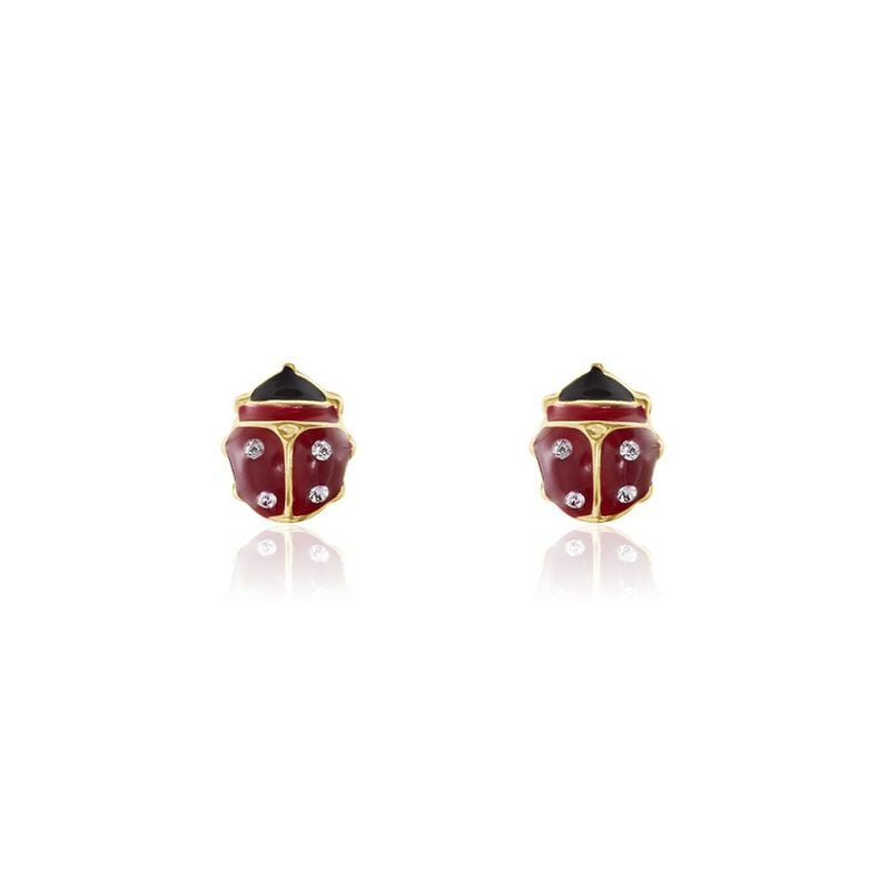 Boucles D'oreilles Puces Deena Or Jaune Oxyde De Zirconium - Spannringe Kinder | OROVIVO