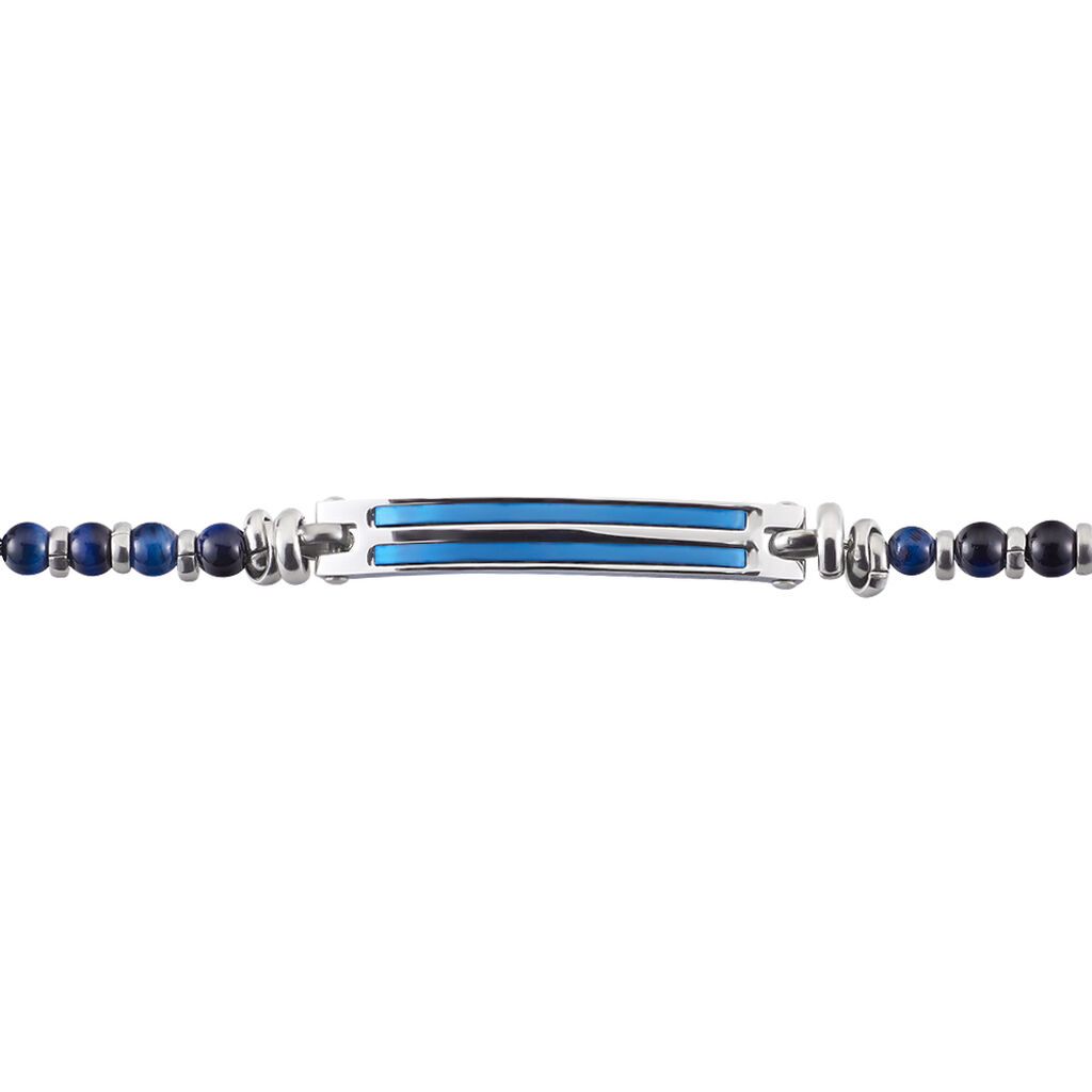 Herrenarmband Edelstahl Blauer Synthetischer Stein - Kugelarmbänder Herren | OROVIVO
