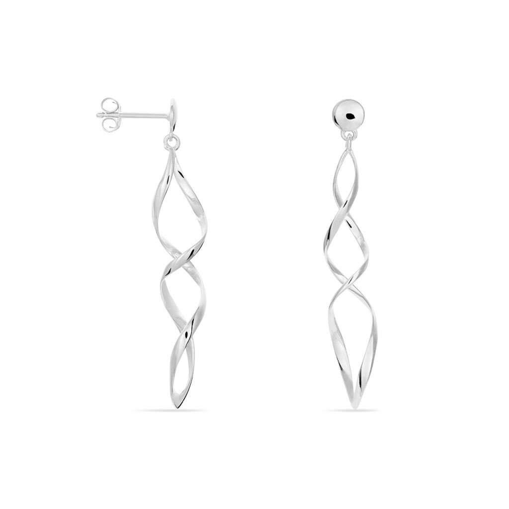 Damen Ohrringe Lang Silber 925 Spirale