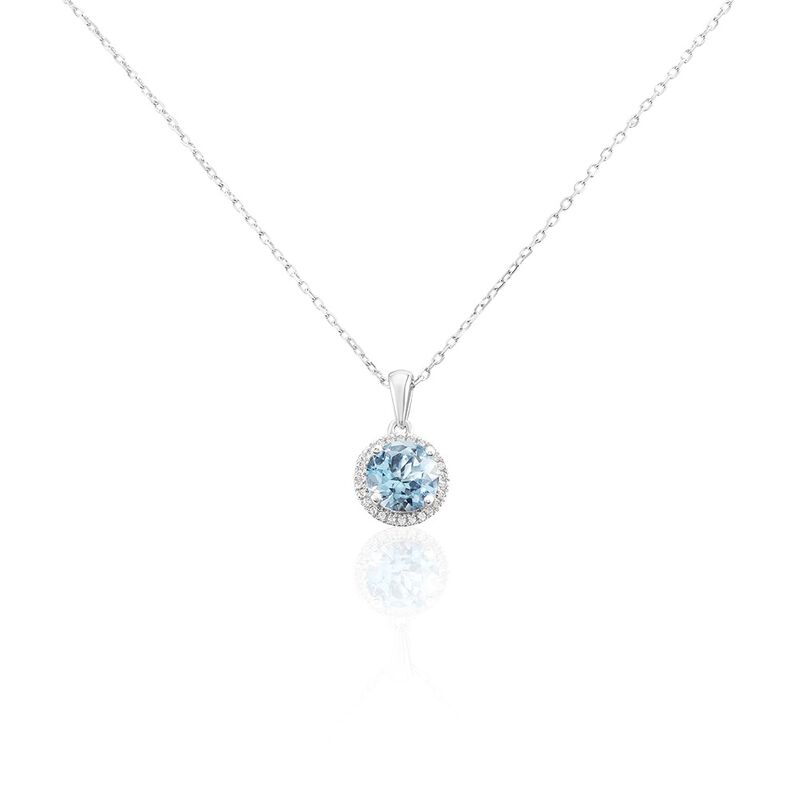 FELI Damen Collier Wei&szlig;gold 585 (14 Karat) Topas Blau 1,04 ct - Halsketten Damen | OROVIVO