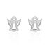 Damen Ohrstecker Silber Silber 925 Zirkonia Weiß Engel B 8 mm